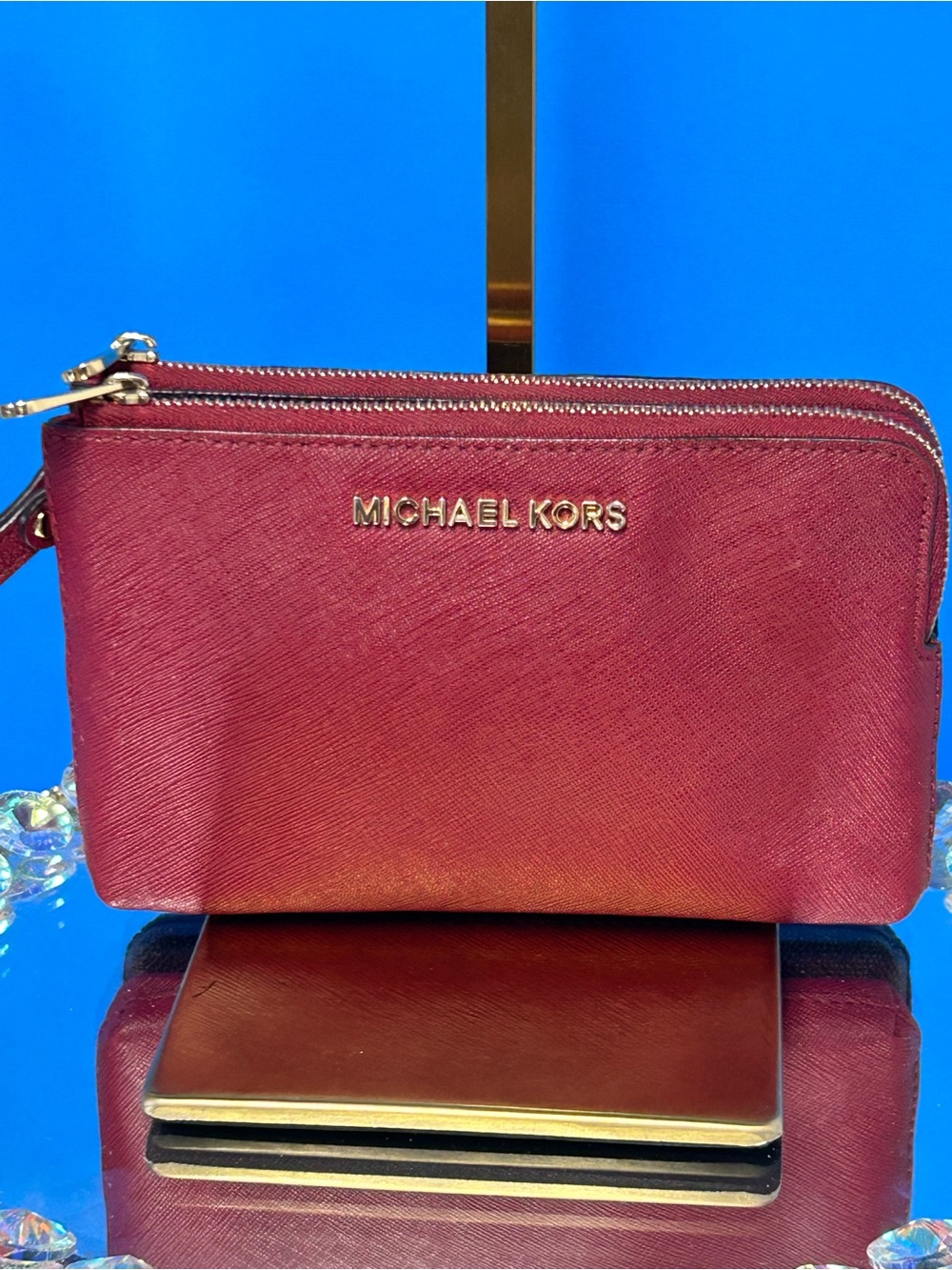 Michael Kors Jet Set Leather Double Wristlet - Approx. 7 x 4.5